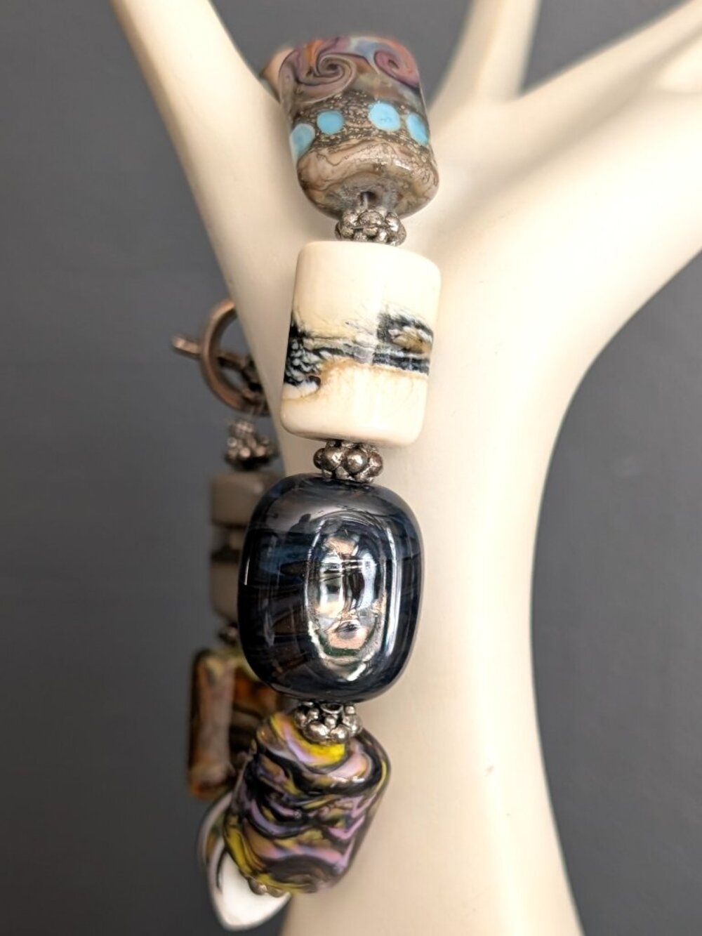 Chunky arty glass bracelet